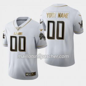 Maillot Detroit Lions Custom Nike Blanc Golden Edition 100th - Homme